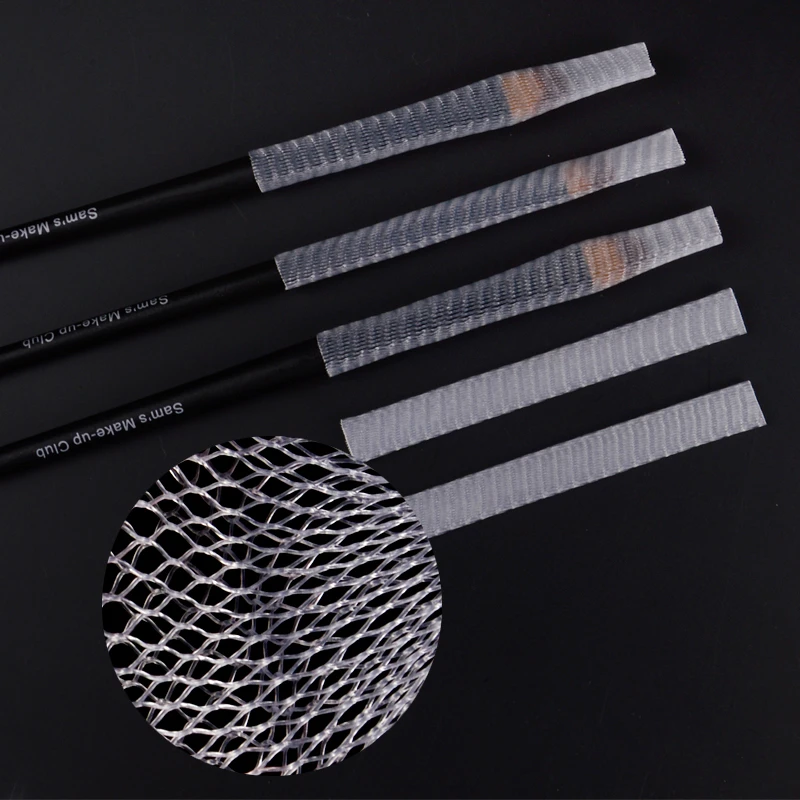 

Wholesale 1kg Nylon Sheer Mesh Netting Slip On Make Up Brush Guard Forming Hair Shape Makeup Bristle Protectors