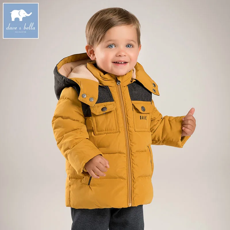 DB5570 dave bella winter infant baby boys down jacket children white duck down padded coat kids