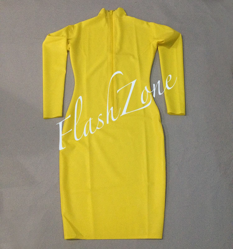 latex yellow dress
