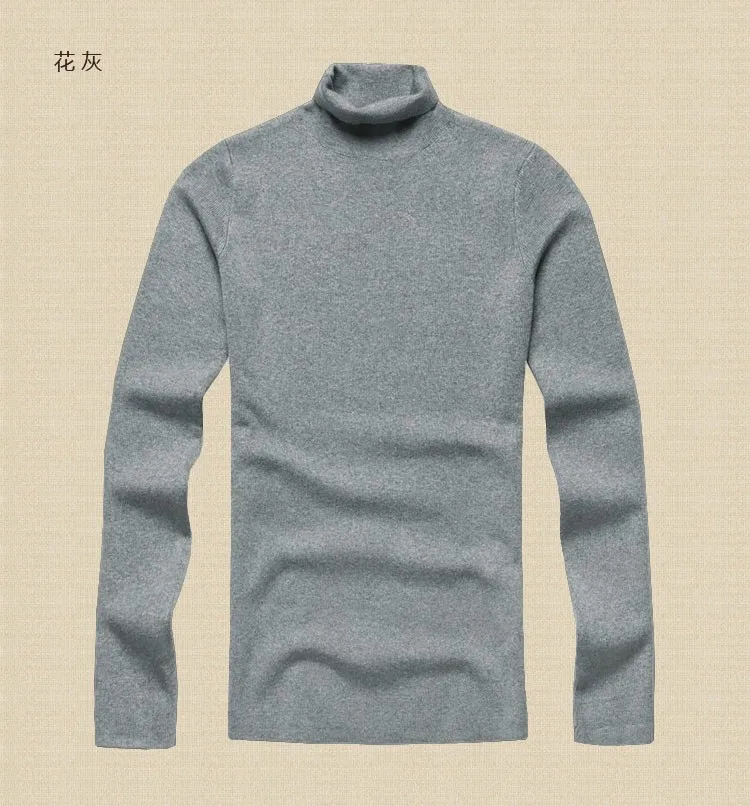 Для мужчин s Осень Зима черный шерстяной тонкий свитер с воротом хомут Fit Solid ВЯЗАТЬ КАШЕМИР Европейский стиль новые модные пуловеры J701