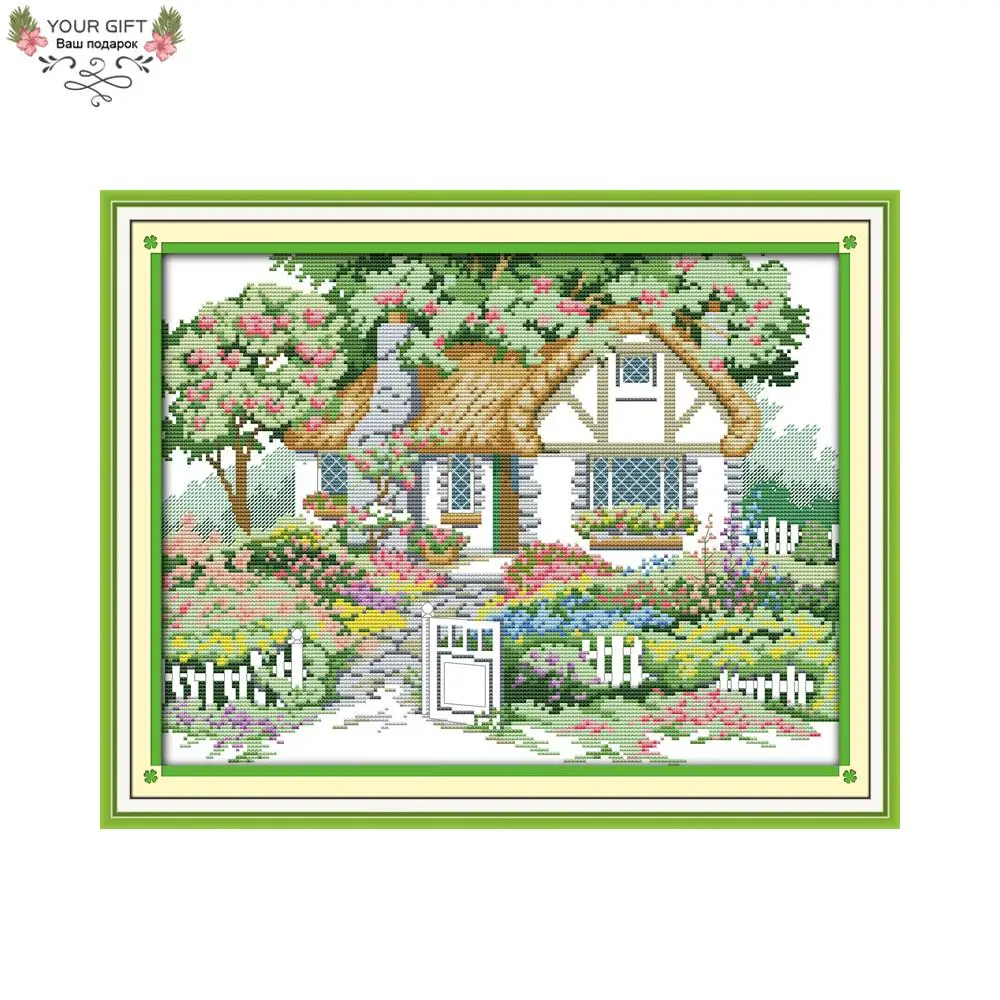 

Your Gift F589 14CT 11CT Counted and Stamped Home Decoration Spring Garden Needlewor Needlepoint Embroidery Cross Stitch kits