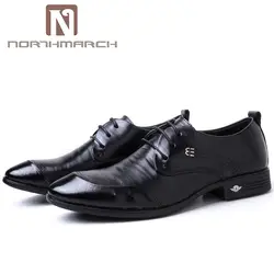 NORTHMARCH официальная обувь Модная обувь из натуральной кожи Для мужчин мужская обувь на шнуровке в деловом стиле Мужские модельные туфли