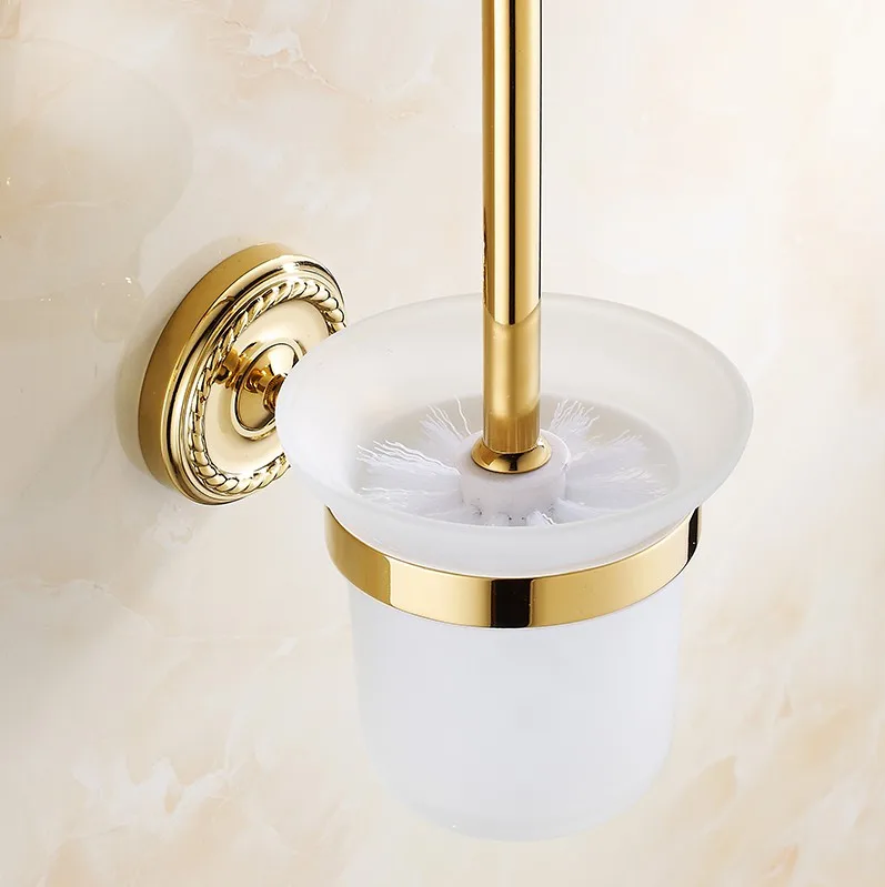 Gold brass bathroom toilet ceaner brush holder toilet rack holder Bathroom hardware accessories Toilet brush holder ZD774