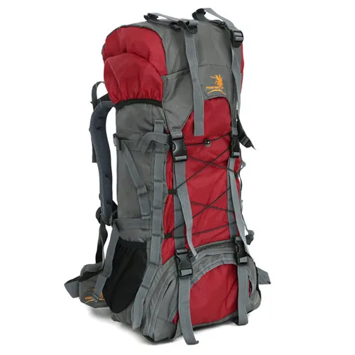 60L нейлон Оксфорд водонепроницаемый кемпинг рюкзаки Открытый Альпинизм дорожная сумка походный рюкзак для мужчин женщин кемпинг сумки для спорта WX007 - Цвет: Red
