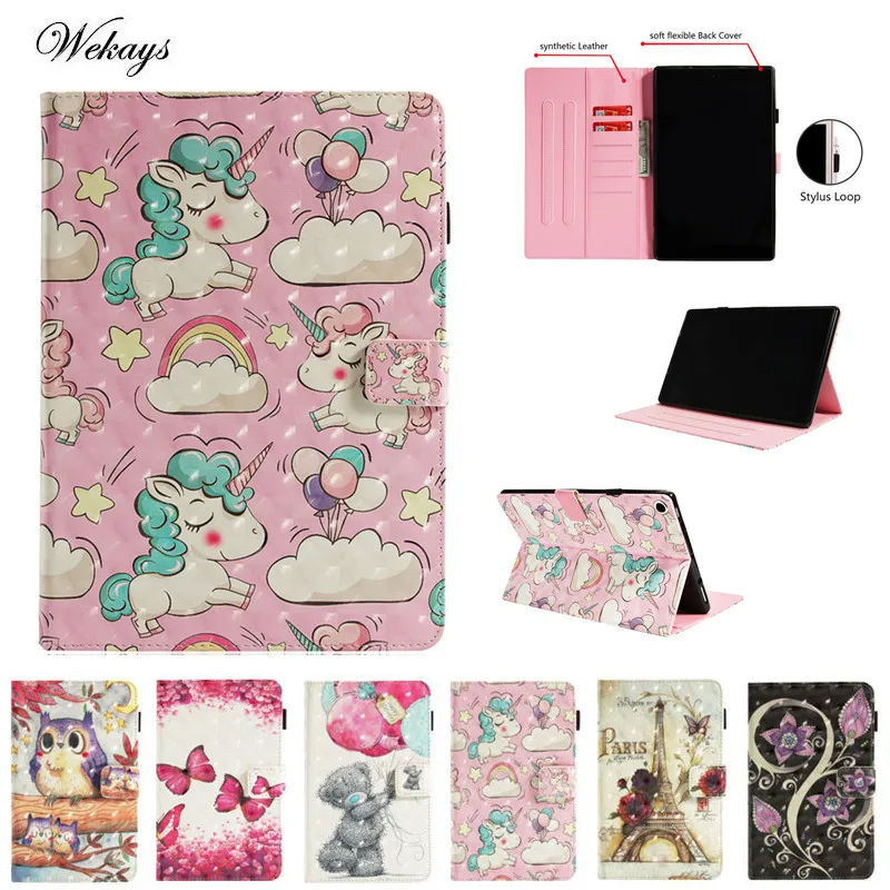 

Wekays 3D Cute Cartoon Unicorn Leather Cover Case For Amazon Kindle Fire HD10 HD 10 2015 2017 10 inch Tablet Case Coque Funda