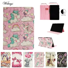 Wekays 3D Cute Cartoon Unicorn Leather Cover Case For Amazon Kindle Fire HD10 HD 10 2015 2017 10 inch Tablet Case Coque Funda