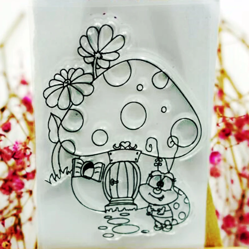 

SCS49 Mushroom Silicone Clear Stamps for Scrapbooking DIY Album Cards Decoration Embossing Folder Craft Rubber Stamp Tools New