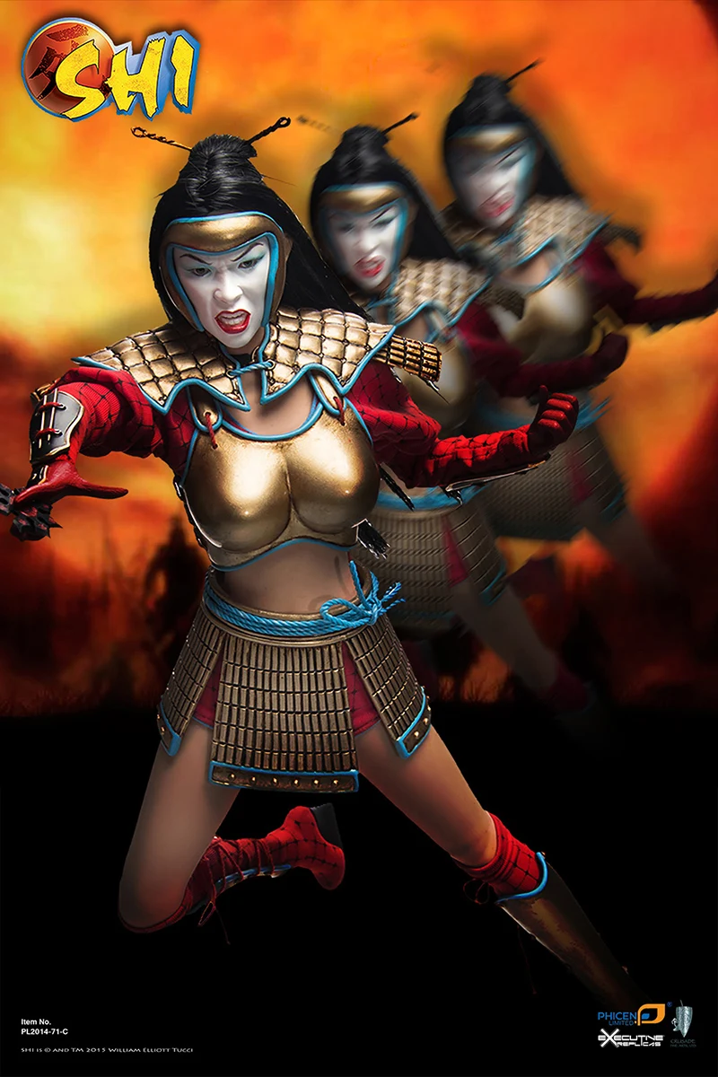 PL2014 71 C SHI масштаб 1/6 Shi in battle armor 1:6 Коллекционная Фигурка с 2 головками и бесшовным