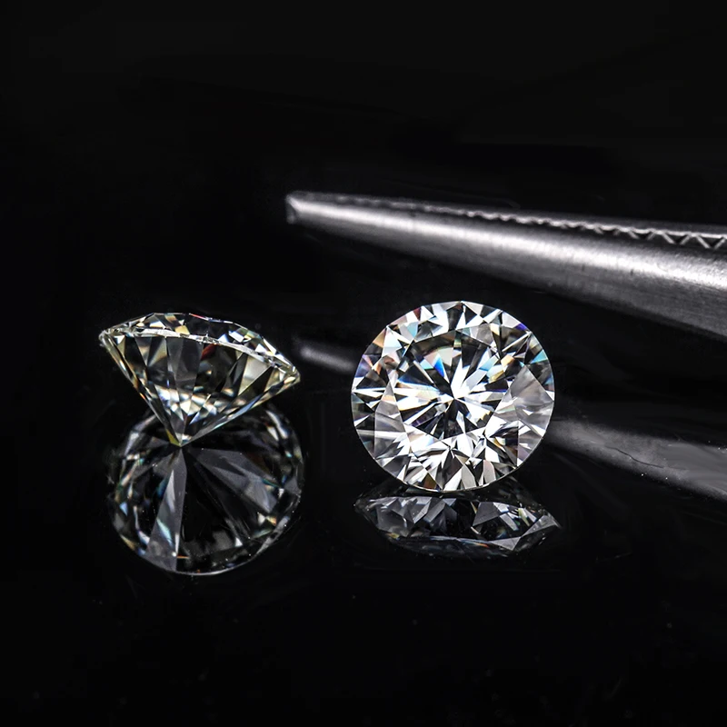 Круглый Блестящий резной 3ct 9 мм IJ цветной лабораторный созданный моисанит