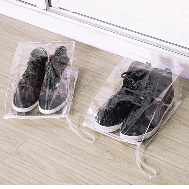 5Pcs/Lot Travel Waterproof Shoes Bags Transparent PVC Dustproof Shoes
