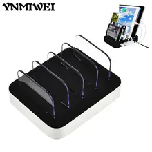 Ynmiwei 4 USB Charging Station Charger Dock Stand Holder For Apple iPhone Xiaomi Tablet Smart Phone Socket Mount Multi-Function