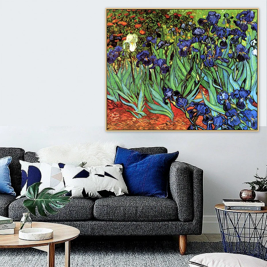 

Europe Van Gogh Irises by Van Gogh Master Famous Canvas Painting Poster and Print Wall Art Pictures for Living Room Home Decor
