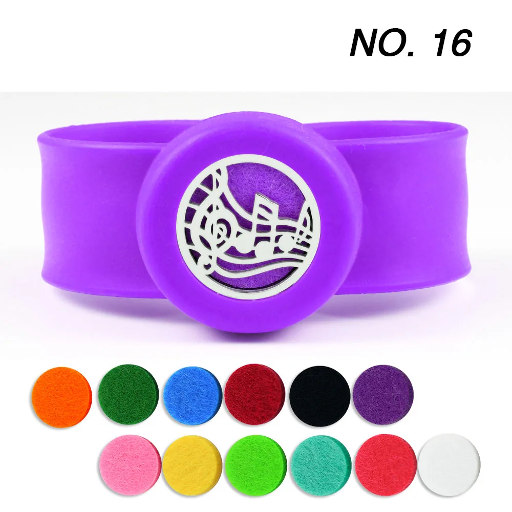 

Kids Aromatherapy Bracelet Essential Oils Diffuser Locket Mosquito Repellent Bangle Purple Color Slap Silicone Bracelets Gift