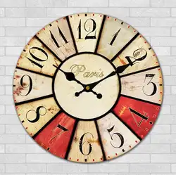 Ретро часы гостиная спальня стене висит искусство личность деревянный ремесла Средиземноморский творческие часы