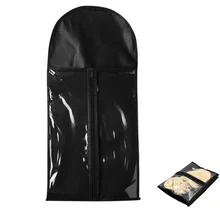 Горячий портативный с чёрным нейлоновым ворсом расширение сумочка со змейкой прозрачный парик несущей случае аксессуары для укладки инструмент