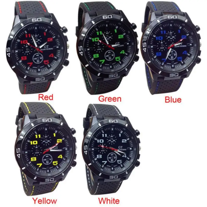 

Hot selling Popular Men Fashion Military Sport Silicone Watch Band Hours Analog Quartz Wrist watches reloj montre clock xfcs