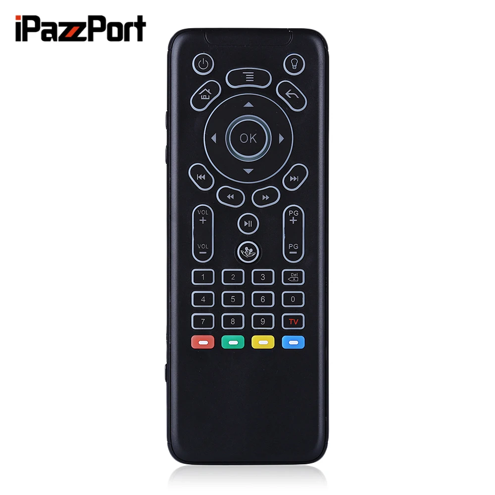 

IPazzport KP-810-62 Wireless Air Mouse Keyboard Remote Controller 3 In 1 Design IR Learning Backlight Air Mouse Mini Keyboard