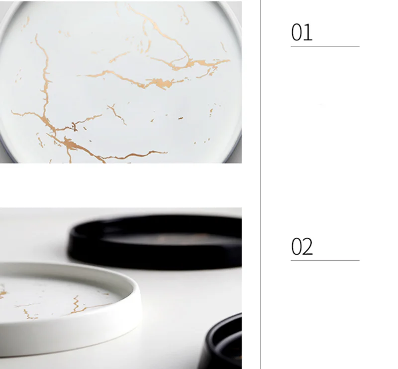 Креативные мраморные керамические золотистые пластины для стейка, домашняя Европейская Изысканная индивидуальность, западное обеденное столовая посуда подставка для кухни