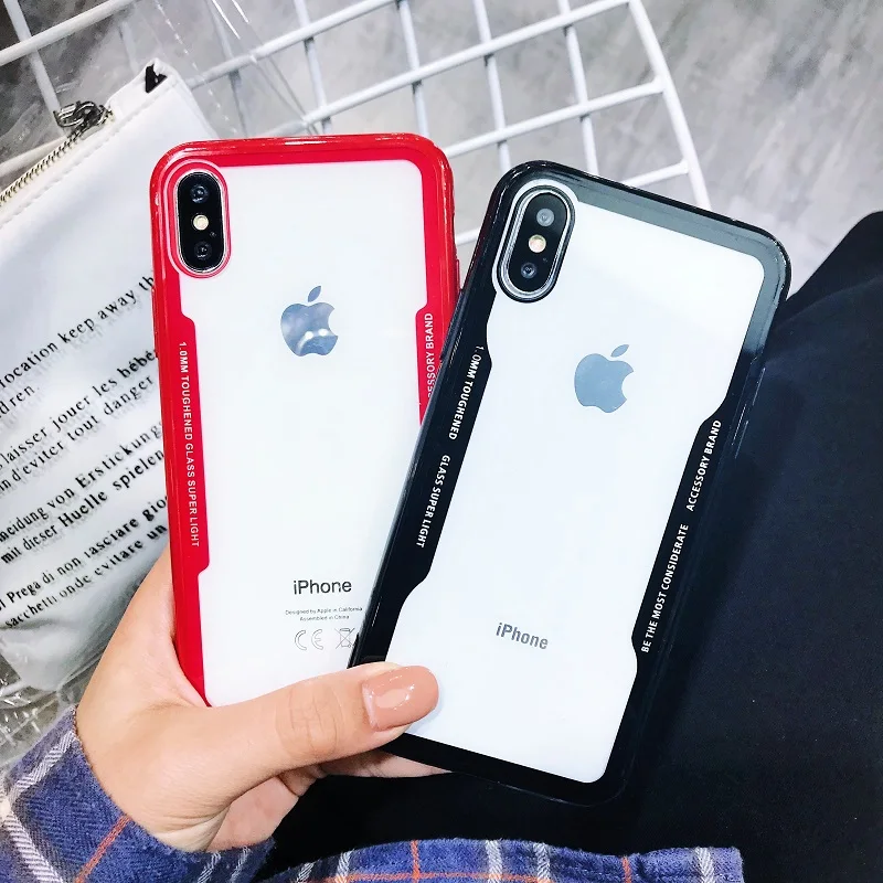 

Acrylic Phone Case For iPhone 7 8 Plus Imitate Glass Pattern Cases For iPhone X 8 7 6 6S Plus 5S SE Soft Back Cover