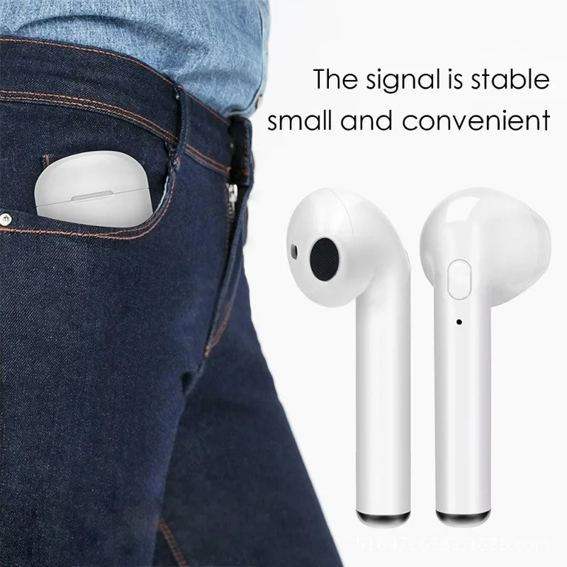 

RBAYSALE I7S TWS Wireless Headphone Bluetooth Stereo Charge Case Earphone Portable HandFree Compatible Music Listen For Airpods