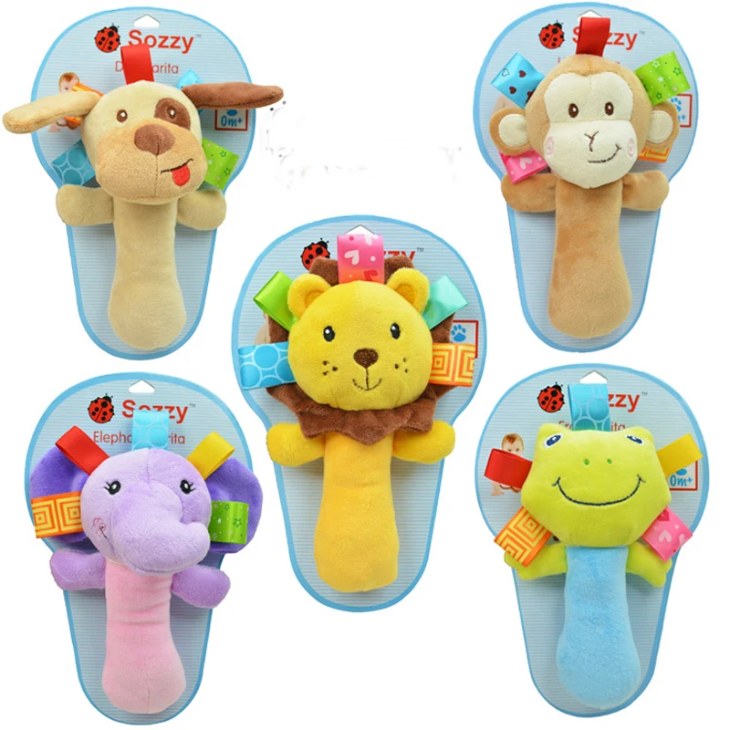 1pcs SCCJGL musical baby rattles plush infant baby Toys animal plush