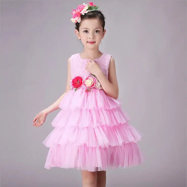 

Girls sequins party princess dress Children's Day Gift Tutu flower dress Kids Layers Fluffy Ball Gown for wedding and birthday