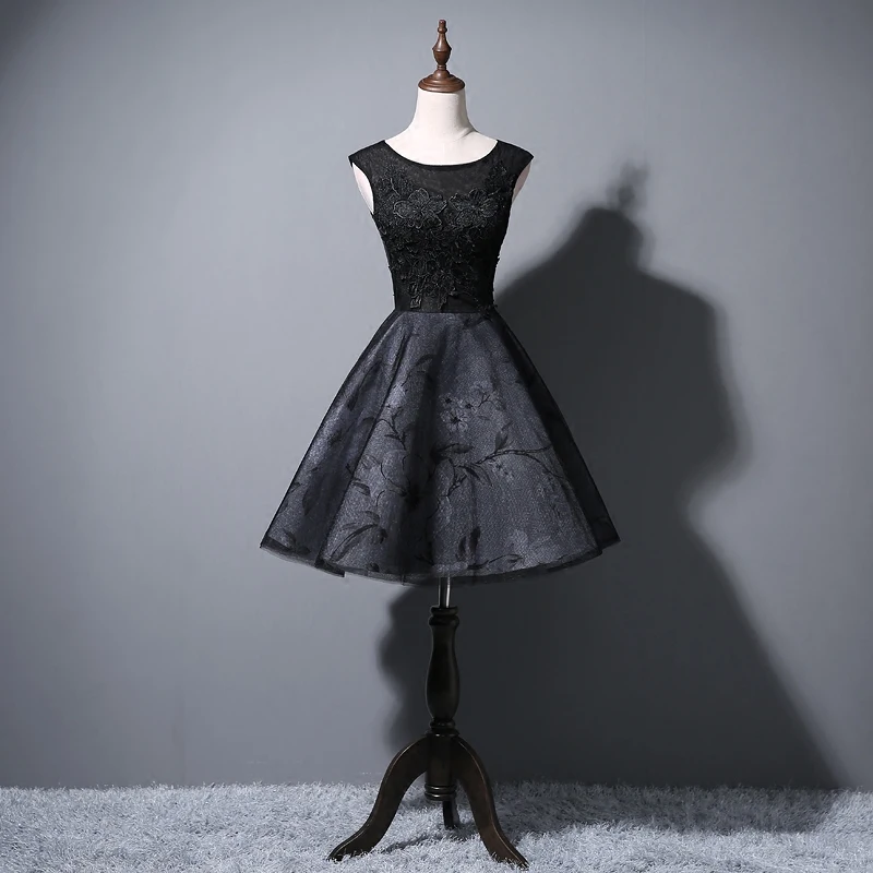 

Lace Bridesmaid Dresses Short 2018 New Designer Black Wedding Party Formal Junior Women Ladies Dress