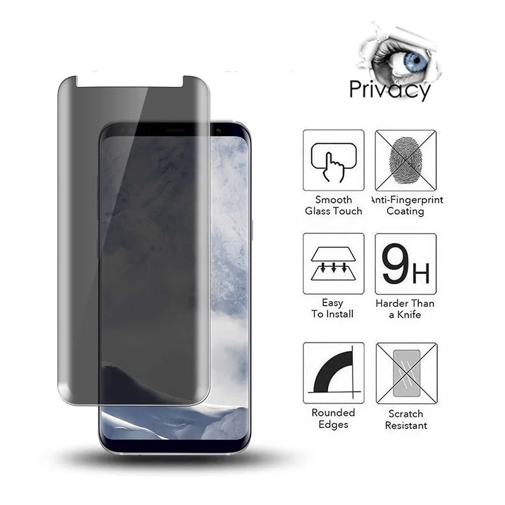 Privacy Screen Protector For Samsung S6 S7 S8 S9 Plus Tempered Glass