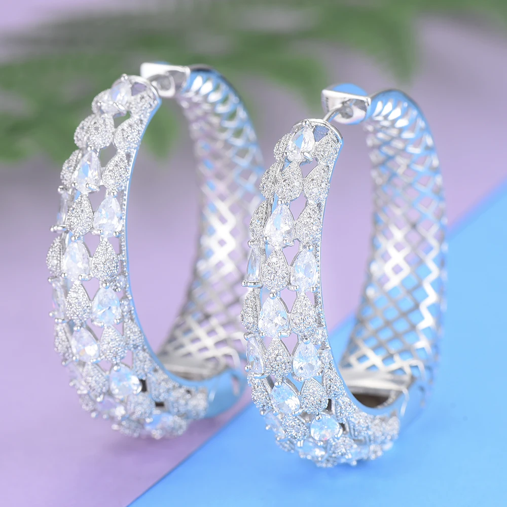 

GODKI Luxury Braid Infinity Cubic Zircon Super Party Big Hoop Earrings For Women Wedding Fashion Jewelry Trendy Hoop Earring2018