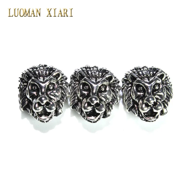 20PCS 10*8mm DIY retro perforated Buddha Head charm Spacer Beads wholesale