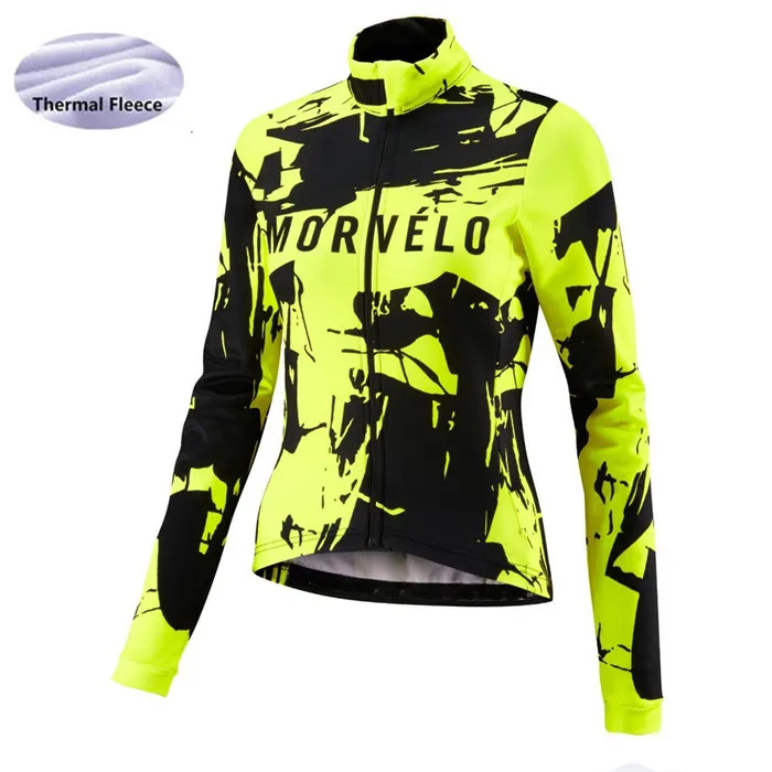 Morvelo women Winter Thermal Fleece long sleeve cycling jersey Windproof bike jersey bicycle waterproof coat ropa ciclismo - Цвет: as picture