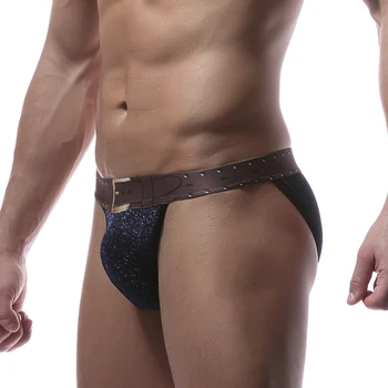 

High Quality Male Underwear Men Briefs Underwear Mens Bulge Pouch Sexy Underpants Low-waist Shiny Fabric Sexy Briefs For Man