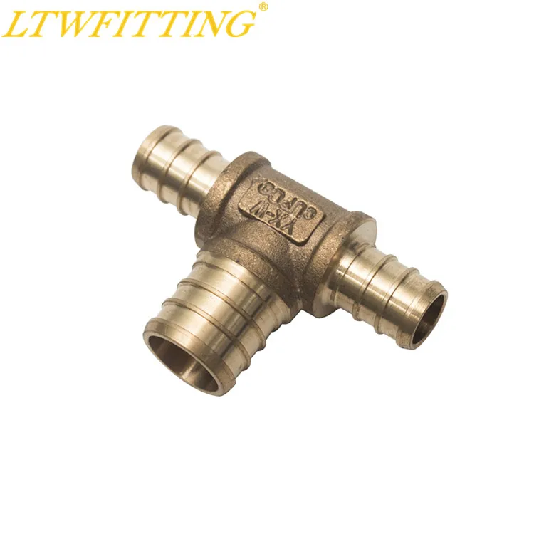 

LTWFITTING Lead Free 1/2" x 1/2" x 3/4" PEX Tee, Brass Crimp PEX Fitting