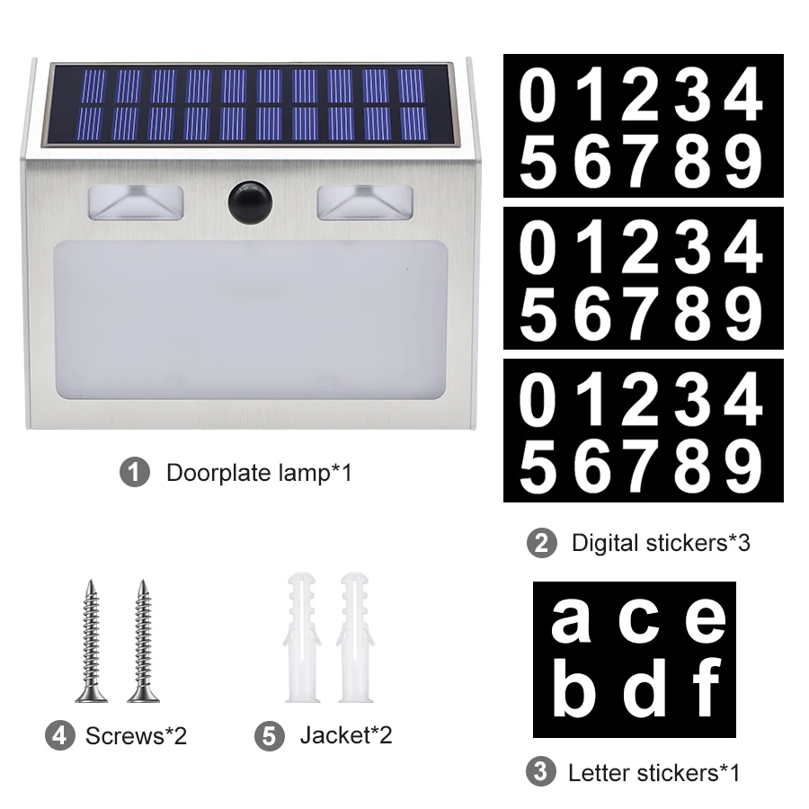 Солнечный дом номер лампы адресные Номера для домов с датчиком движения светильник Открытый водонепроницаемый, настенное крепление для двери забор почтовый ящик