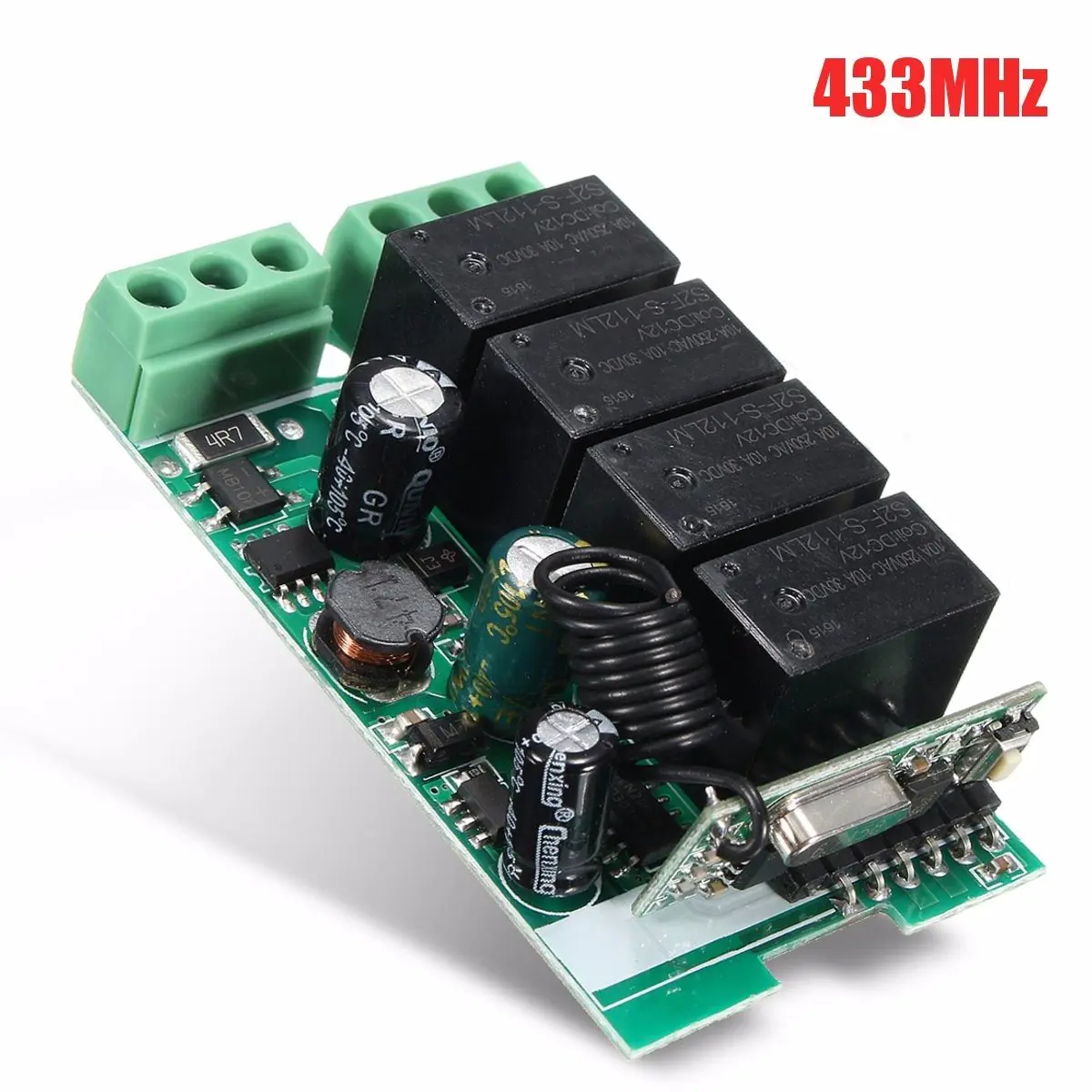 

220V 4 Channel Wireless Relay RF Remote Control Switch DC 12V Relay Switch 433MHz Promotion
