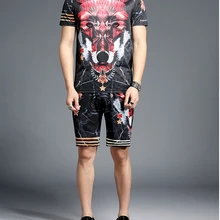 Летний спортивный костюм с коротким топом, дизайн, мужские комплекты