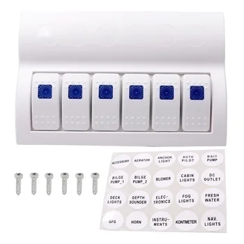 

20Sets/Lot Car-Styling Boat Yacht 6 Gang Waterproof Car Marine DC12 / 24V LED Rocker Switch