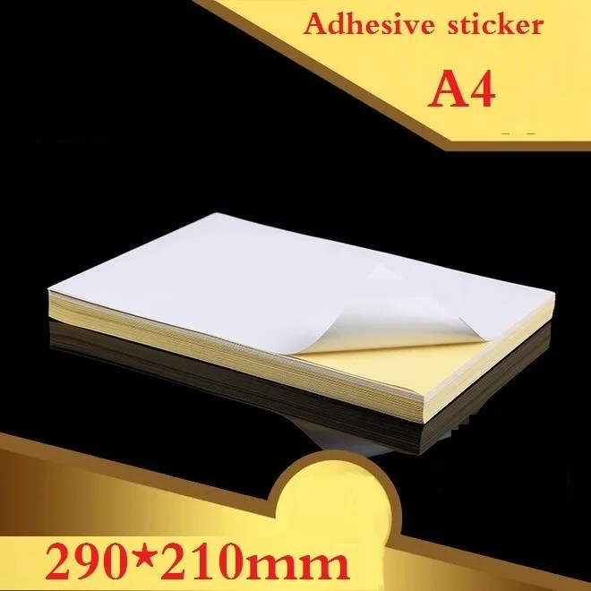 

100pieces A4 White blank Self Adhesive Paper for Laser Inkjet Printer Packaging Label Sticky Kraft Paper