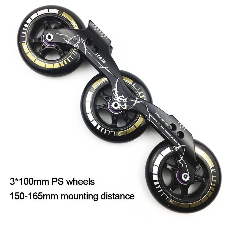 

3 * 100 / 110 mm Frame & 85A Wheels & Bearings Base for Inline Skates for Speed Skating for Adult Kids Skates Basin DJ58