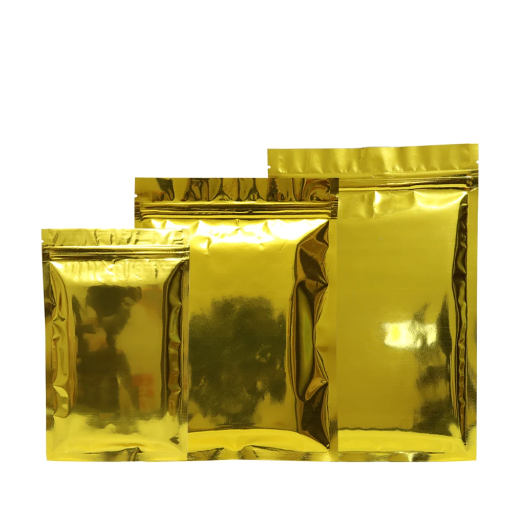 

100pcs/Lot Zip Lock Plastic Package Bags Heat Sealing Food Storage Bags High Quality Foil Mylar Flat Pouches With Tear Notch