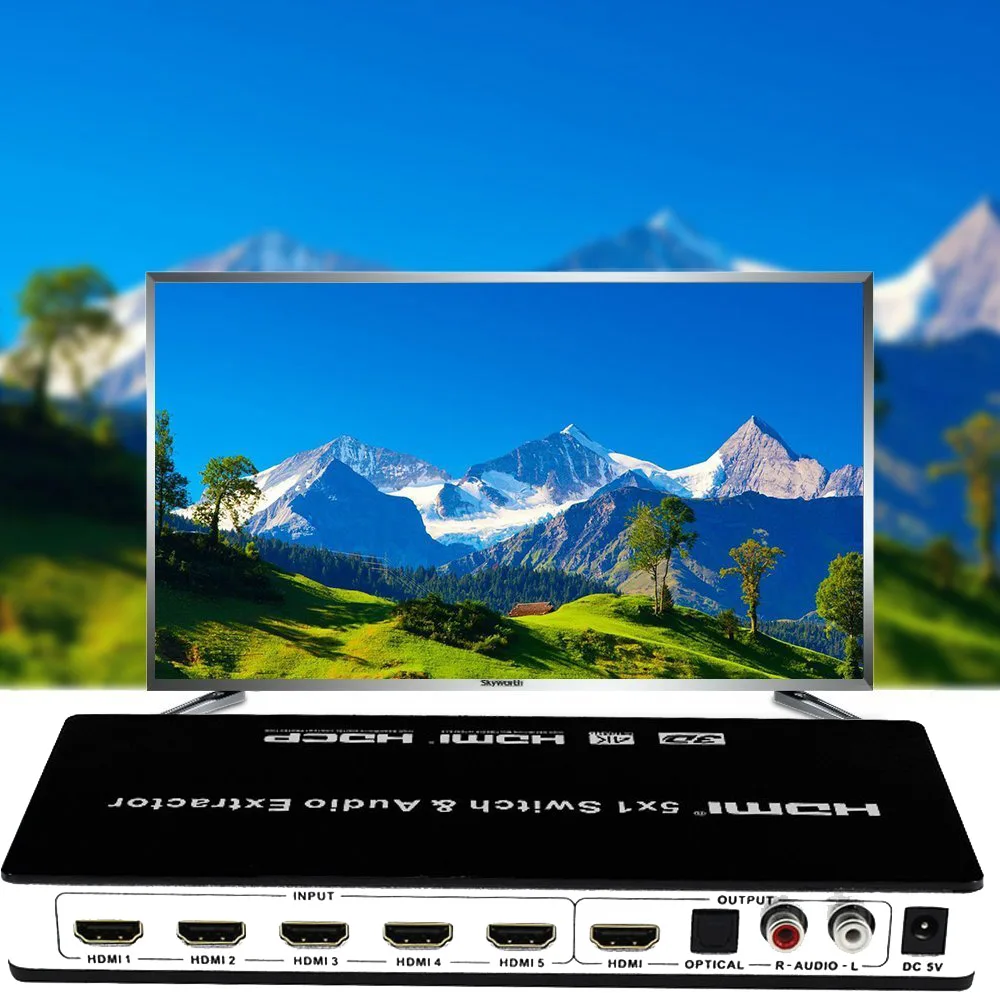 PUZHIJIE 4K2K HDMI переключатель поддерживает 5x1 4x1 порты и ИК-пульт дистанционного