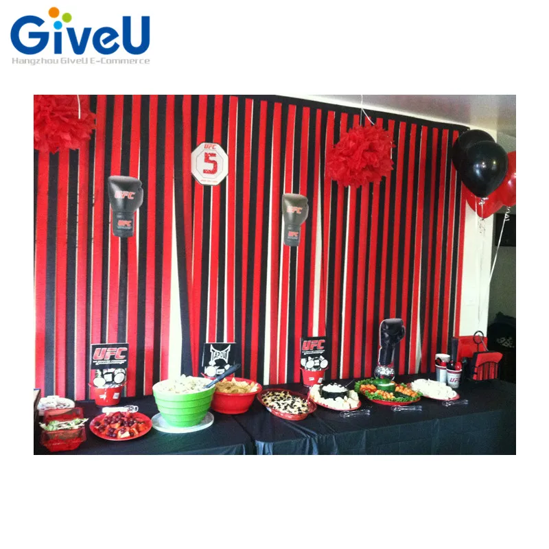 GiveU Hot Casino Party Decorations Crepe Paper Streamer 4Roll 100m Red