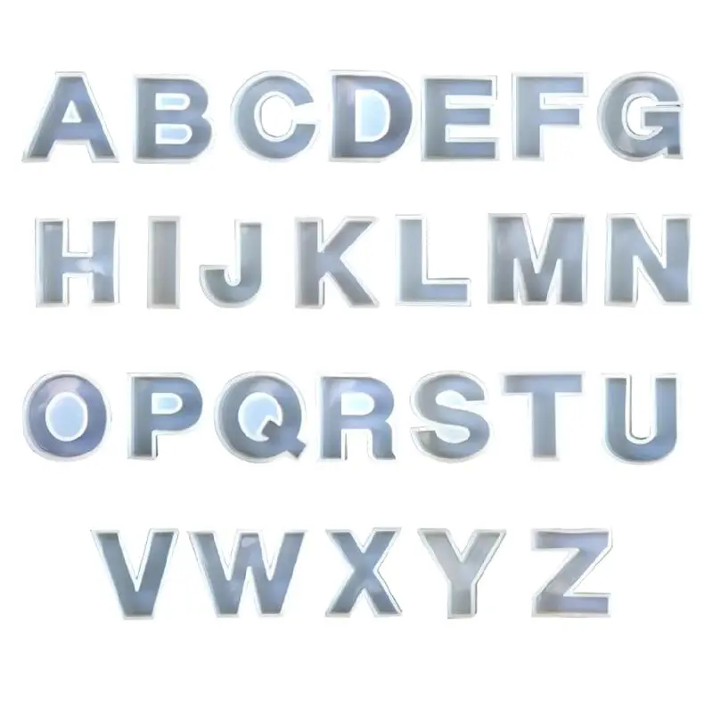 

26 Pcs/set Crystal Epoxy English Letters Alphabet Silicone Mould DIY Handmade Jewelry Creative Pendant Model UV Mold