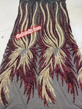 

Nice sequins Lace Fabric Beautiful JIANXI.C-32278 Nigerian Lace Fabric with sequins