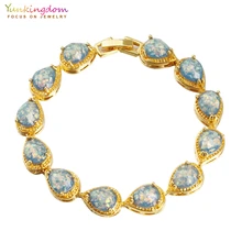 Yunkingdom, винтажный дворцовый ретро-стиль, капли воды, круглый камень, браслеты для женщин, браслеты, браслет, femme pulseras mujer LPK2172