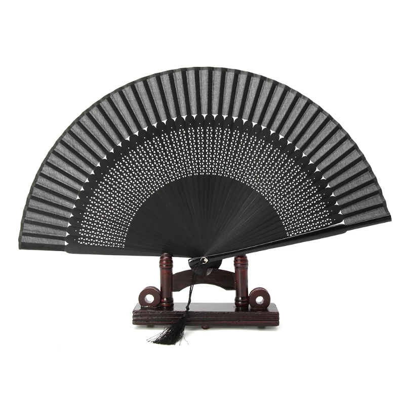 Bamboo Hand Held Folding Fans Silk Folding Fans folding fan hand fan wooden hand fan silk fans for Events