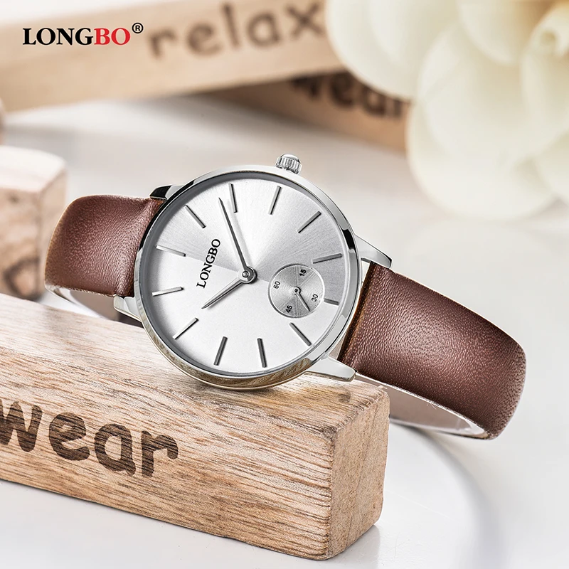 

Couple Wrist Watch Longbo Brand Luxury Fashion Clock Timepieces For Men Women Lady Gent Leather Independent Pointer Watch 80286