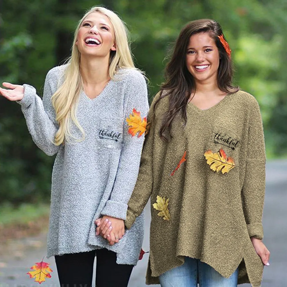 Womens Thankful soft Sweater 2017 new women Thanksgiving dress up