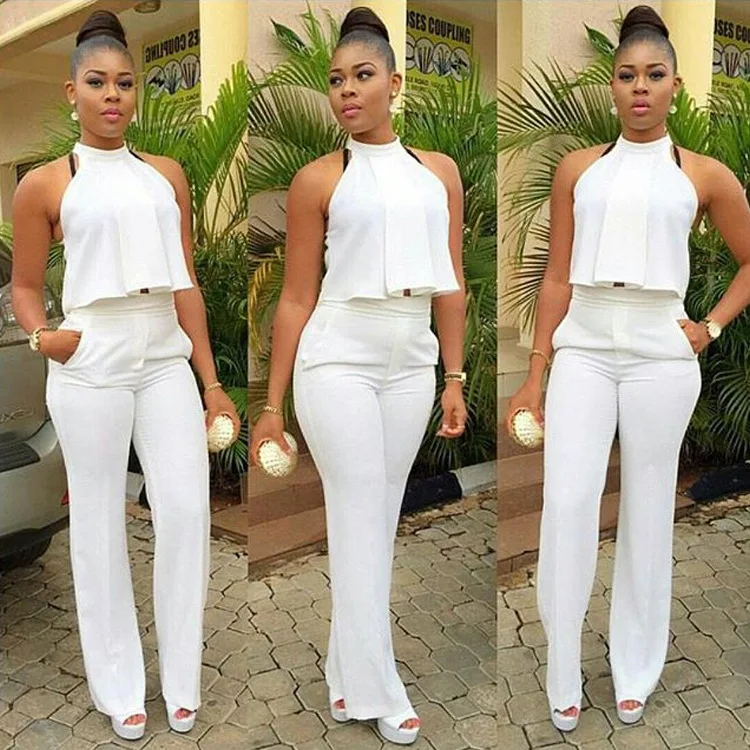 all white pants romper