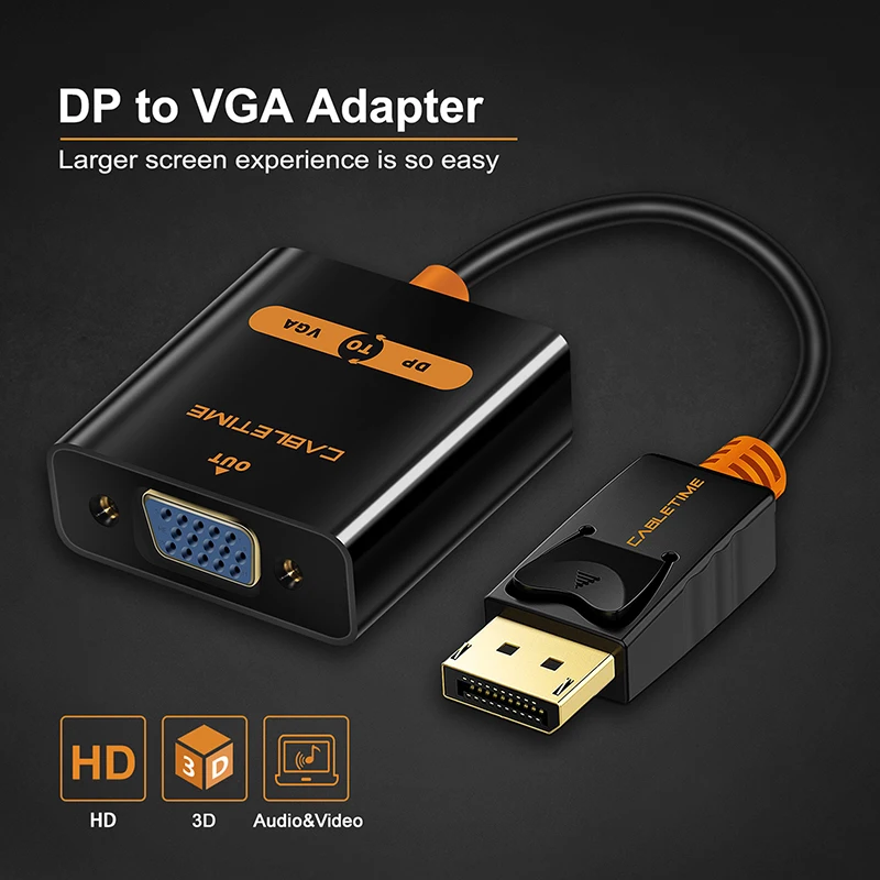 Кабельный дисплей порт VGA адаптер дисплей порт Vga Мужской Женский Dp к VGA кабель конвертер для камеры ноутбука Macbook PC N008